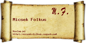 Micsek Folkus névjegykártya